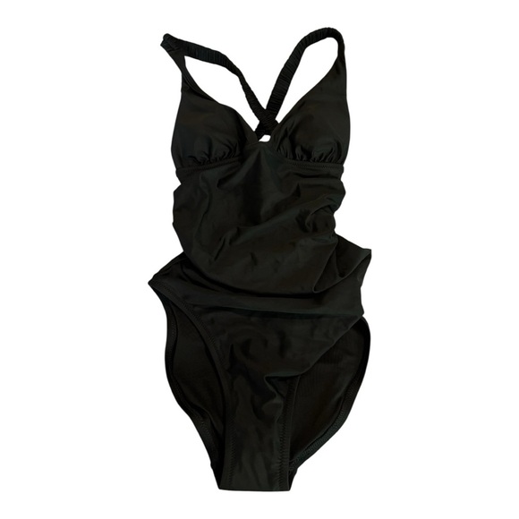 J.Crew Scrunchie-Criss Cross Strap Plunge Onepiece Swimsuit in size 0 NEW BM430 - Picture 5 of 15